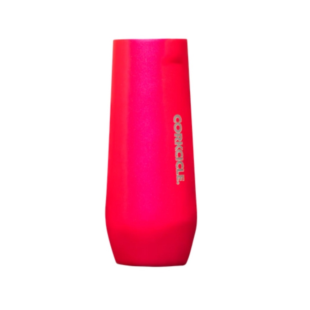 Corkcicle Cherry Pink Stemless Champagne Flute
